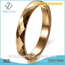 Top polido, noivado moda ouro banhado dedo anel de tungstênio